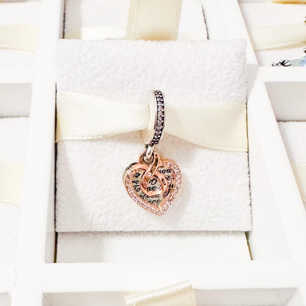 925 Sterling Silver Infinity Heart Mom To Me You Are Perfect Charm Bead
